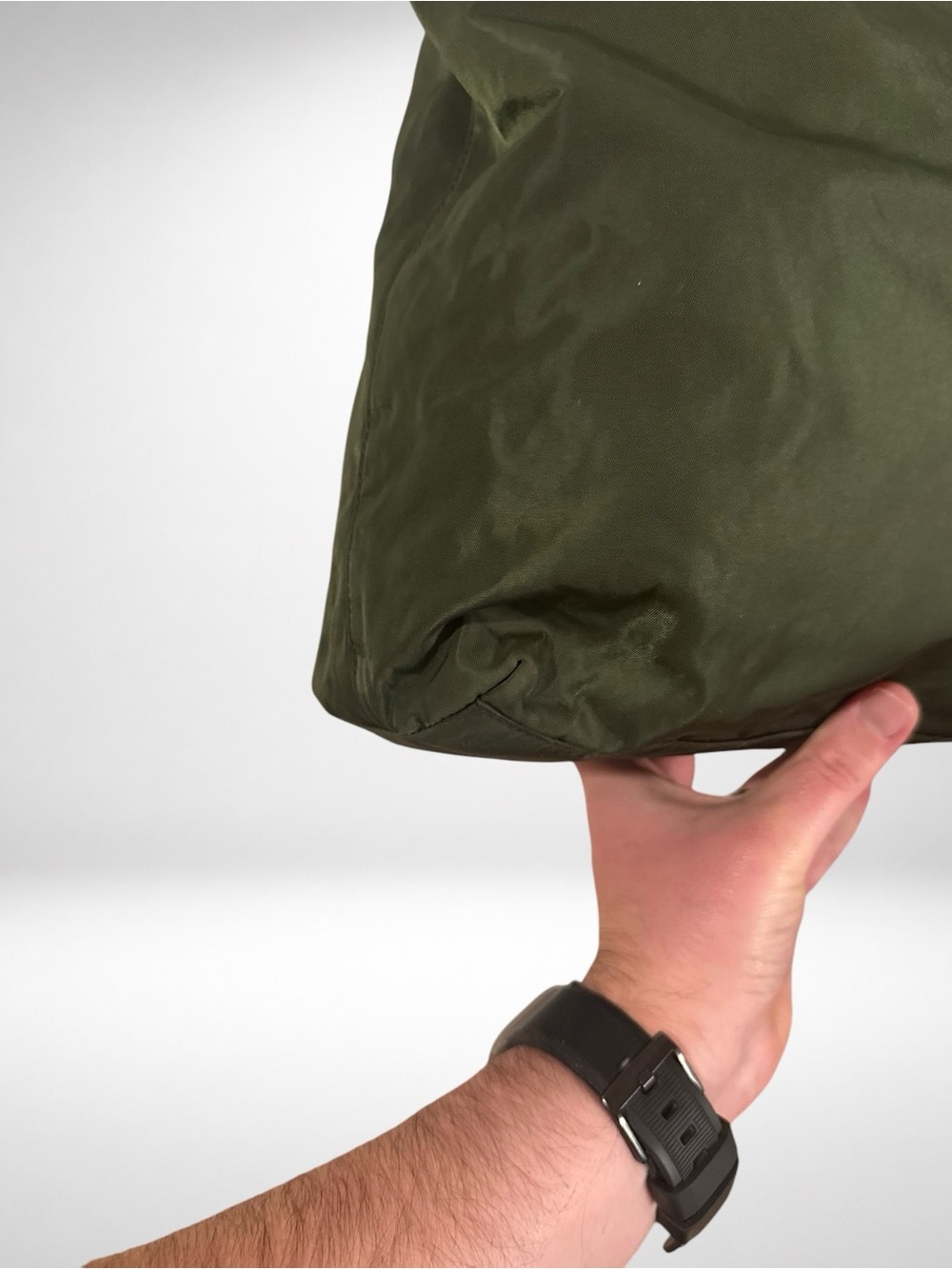 PRADA Authentic Vintage Tessuto Nylon Olive Green Large Tote Shoulder Bag Y2K - Picture 4 of 15